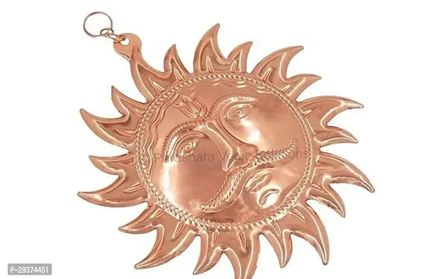 Sun Surya Suraj Sharp Rays Copper Size 20cms Wall Hanging Decor for Home-thumb2