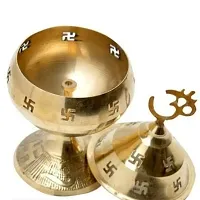 Wish Online Om Swastik Akhand Diya || Brass Oil Lamp Diya for Home Puja, Diwali, Decorations/Showpiece-thumb2