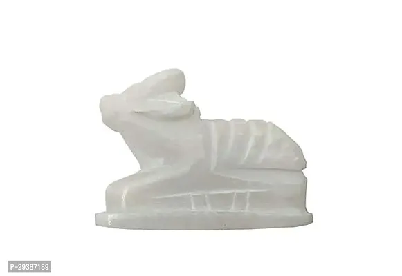 Handcrafted White Nandi Maharaj Statue