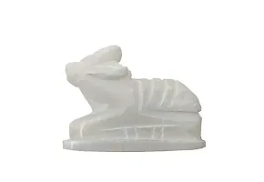 Handcrafted White Nandi Maharaj Statue-thumb1