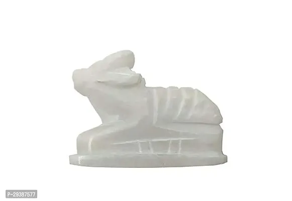 Handcrafted White Nandi Maharaj Statue-thumb2