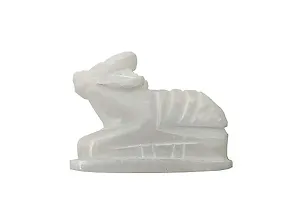 Handcrafted White Nandi Maharaj Statue-thumb1