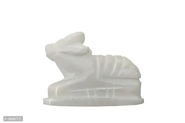 Handcrafted White Nandi Maharaj Statue-thumb2