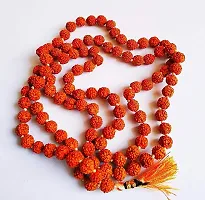 5 Mukhi Rudraksha  with Rudraksha Mala Combo Set for Religious Purpose-thumb2