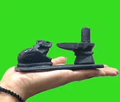 Black Marble Stone Shivling with Nandi for Pooja-thumb2