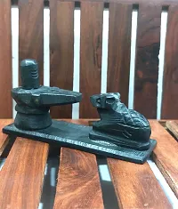 Black Marble Stone Shivling with Nandi for Pooja-thumb2