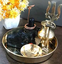 Black Shivling , Nandi Ji , Brass Trishul, Copper Naag, Katori, Gangajali ,tasta Shivling Combo Set of 7-thumb2