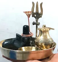 Shivling, Nandi, Trishul, Copper Naag, Katori, and Tasta Plate combo set-thumb2