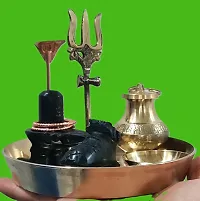 Shivling, Nandi, Trishul, Copper Naag, Katori, and Tasta Plate combo set-thumb2