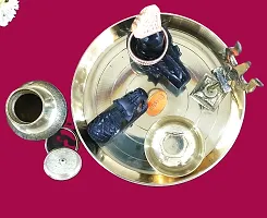 Shivling, Nandi, Trishul, Copper Naag, Katori, and Tasta Plate combo set-thumb2