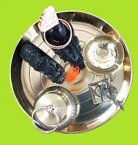 Shivling, Nandi, Trishul, Copper Naag, Katori, and Tasta Plate combo set-thumb2