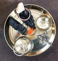 Shivling, Nandi, Trishul, Copper Naag, Katori, and Tasta Plate combo set-thumb1