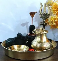 Shivling, Nandi, Trishul, Copper Naag, Katori, and Tasta Plate combo set-thumb2