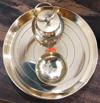 Shivling, Nandi, Trishul, Copper Naag, Katori, and Tasta Plate Combo Set For Religious Purpose-thumb2