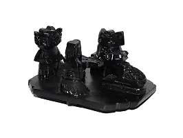 Black Marble Shivling with Shiv Parivar and Nandi Statue Religious showpiece-thumb1