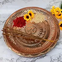 Pure Copper Pooja Plate/thali with Engraved Om Design-thumb2