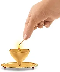 Religious Brass Diya With Cover For Puja-thumb1