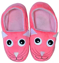 S&F Women's Artificial Fleece Winter Warm Anti-Slip Heart House Slippers Warm Winter Comfortable and Soft Indoor/Outdoor Rubber Bottom Fur Slippers (37/38, Pink)-thumb3