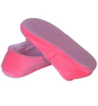 S&F Women's Artificial Fleece Winter Warm Anti-Slip Heart House Slippers Warm Winter Comfortable and Soft Indoor/Outdoor Rubber Bottom Fur Slippers (37/38, Pink)-thumb1