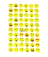 gofii Mini/Small Self Adhesive 3D Different Moods Smiley/Emoji Plastic Stickers - Set of 120 ( Pack of 2 )-thumb2