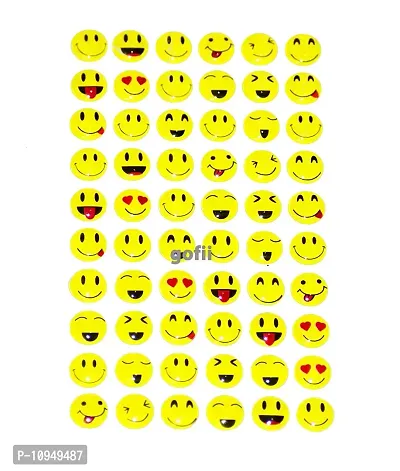 gofii Mini/Small Self Adhesive 3D Different Moods Smiley/Emoji Plastic Stickers - Set of 120 ( Pack of 2 )-thumb3
