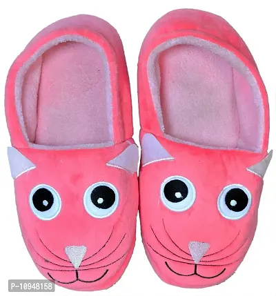 SF Women's Artificial Fleece Winter Warm Anti-Slip Heart House Slippers Warm Winter Comfortable and Soft Indoor/Outdoor Pink-thumb0