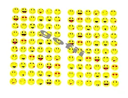 gofii Mini/Small Self Adhesive 3D Different Moods Smiley/Emoji Plastic Stickers - Set of 120 ( Pack of 2 )-thumb1