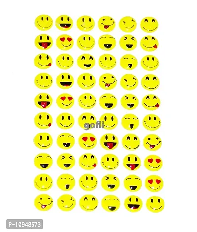 gofii Mini/Small Self Adhesive 3D Different Moods Smiley/Emoji Plastic Stickers Pack of 2 Sticker-thumb4