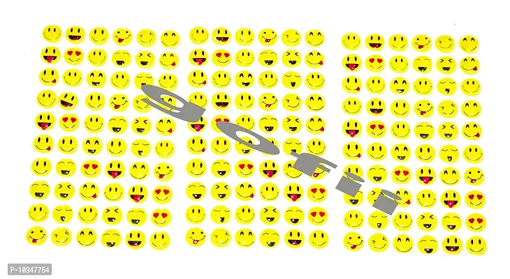 gofii Mini/Small Self Adhesive 3D Different Moods Smiley/Emoji Plastic Stickers Pack of 3 Sticker-thumb3