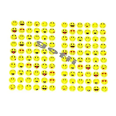 gofii Mini/Small Self Adhesive 3D Different Moods Smiley/Emoji Plastic Stickers Pack of 2 Sticker