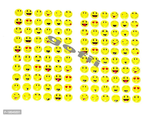 gofii Mini/Small Self Adhesive 3D Different Moods Smiley/Emoji Plastic Stickers Pack of 2 Sticker-thumb2