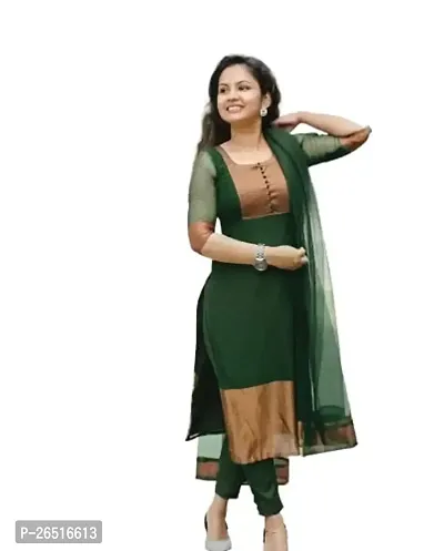 Women Kurti Set (Medium, Green)-thumb0