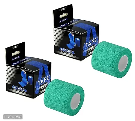 A-Tape Cohesive Self Adhesive Elastic Crepe Bandage Green And Black (5 Cm X 4.5 Meters), Pack Of 2