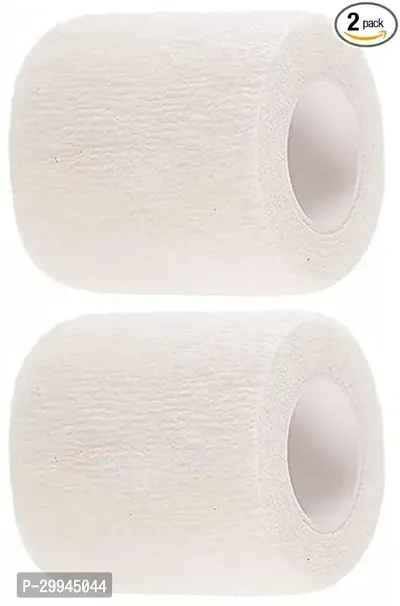 A-Tape Cohesive Self Adhesive Crepe Bandage White Color (Reusable And Waterproof, 5Cm X 4.5 Mtr) Pack of 2 For Pets-thumb0