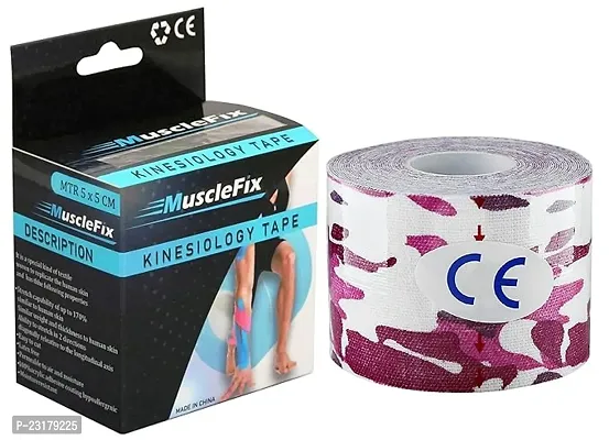 Muscle Fix Original Cotton Elastic Kinesiology Therapeutic Athletic Tape - Incredible Support For Athletic Sports And Recovery- Uncut 2 Inch X 16.4 Feet Roll Pinkcamo