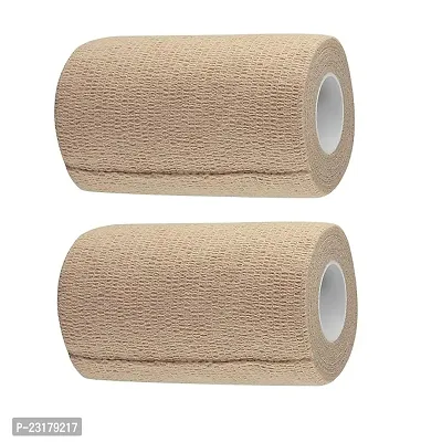 A-Tape Cohesive Crepe Bandage Beige (Pack Of 2) Elastic Self Adhesive (10 Cm X 4.5 Mtr)