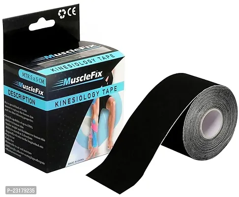 A-Tape Elastic Kinesiology Muscle Injury Healing Breathable Cotton Sports Tape (5Cm, 5M) Black