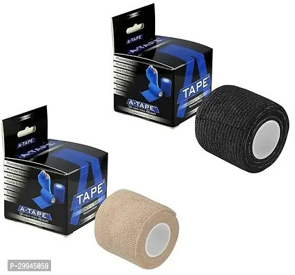 A-Tape Cohesive Self Adhesive Elastic Crepe Bandage Green And Black (5 Cm X 4.5 Meters), Pack Of 2, For Pets