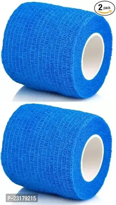 A-Tape Cohesive Crepe (5Cm X 4.5 Mtr, Pack Of 2) Elastic Self Adherent Bandage Crepe Bandage (5 Cm)-thumb0