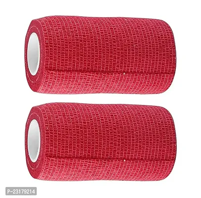 A-Tape Cohesive Crepe Bandage Red (Pack Of 2) Elastic Self Adhesive (10 Cm X 4.5 Mtr)-thumb0