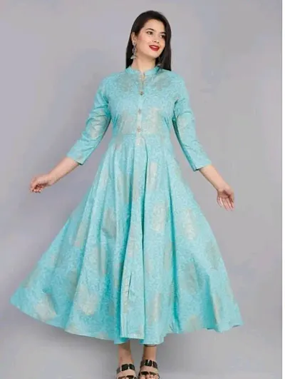 Fancy Rayon Printed Anarkali Kurti