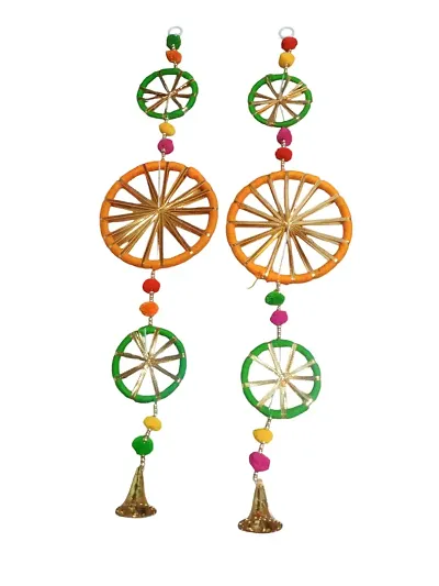 Door Hanging Side Door Toran for Diwali Decoration, Multi color ( 1 Pair 2 Ft )