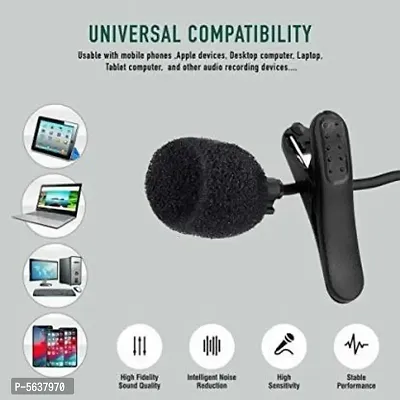POKRYT 3.5MM Clip On Mini Lapel Lavalier Microphone Devices for YouTube, Collar Mike for Voice Recording, Lapel Mic Mobile, Pc, Laptop, Android Smartphones, DSLR Camera Microphone-thumb2