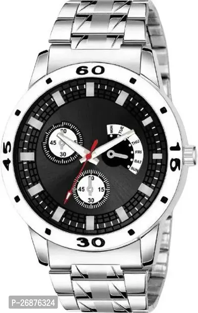 Stylish Silver Metal Analog Watch For Men