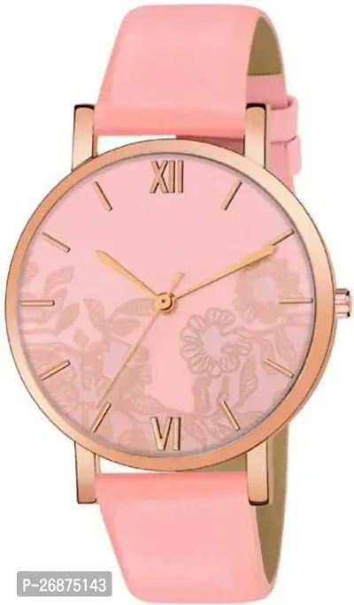 Stylish Peach Rubber Analog Watches For Women-thumb0