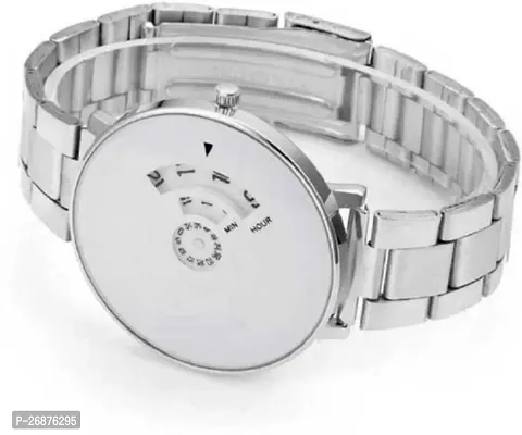 Stylish Silver Metal Analog Watch For Men-thumb0