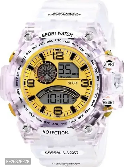 Stylish White Rubber Digital Watch For Men