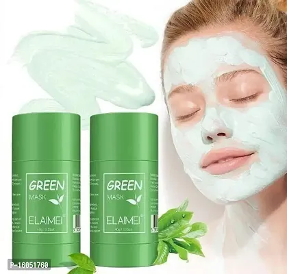 Green Tea Mask Stick 2PCS Deep Clean Pore Mask Green Tea Purifying Clay Stick Mask Purifying Clay Stick Mask for Face Moisturizer Oil Control blackhead Remover for All Skin Types