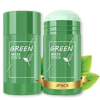 Green Tea Mask Stick 2PCS Deep Clean Pore Mask Green Tea Purifying Clay Stick Mask Purifying Clay Stick Mask for Face Moisturizer Oil Control blackhead Remover for All Skin Types-thumb1