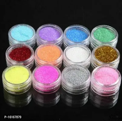 12 Pcs Set of Glitter Powder for Eye Shadow | Magic Glimmer | Nail Art | Glitters Spangle